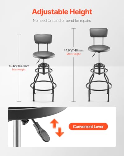 Shop Stool with Backrest