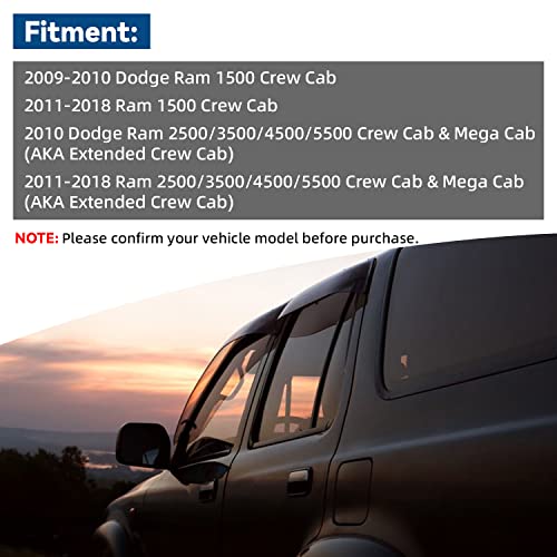 4pcs Window Visors Rain Guards for 2009 (4 Count)