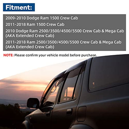 4pcs Window Visors Rain Guards for 2009 (4 Count)