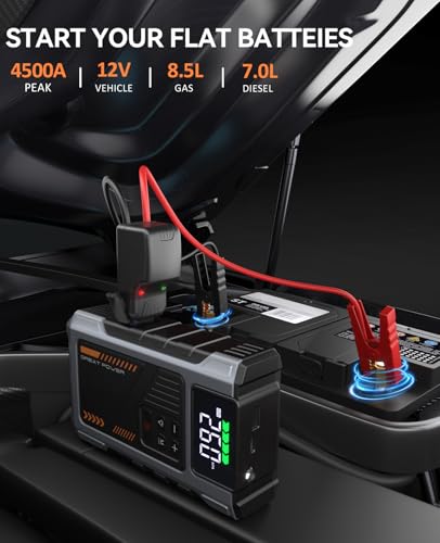 Car Battery Charger Jump Starter with Air Compressor