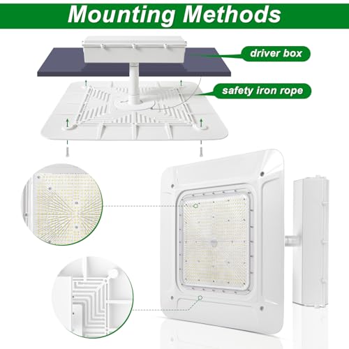 LED Gas Station Canopy Light 240W Garage Carport Ceiling Light Fixture