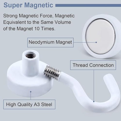 Magnetic Hooks 45pcs 30lbs Cruise Essentials 2026 Magnet Hook White (45 Count)