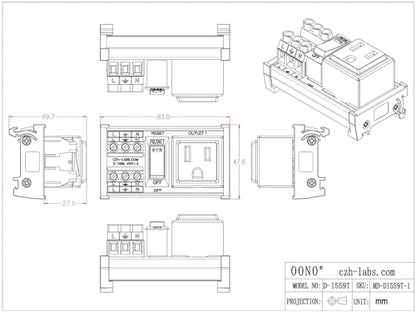 DIN Rail Mount AC 120V NEMA 5