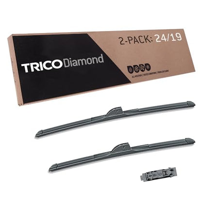 Diamond 24" + 19" Super Premium Automotive Replacement Windshield Wiper Blades (2 Count)