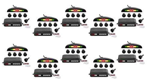 New 4 Parking Sensors LED Display Car Reverse Backup Radar System 10 Pack