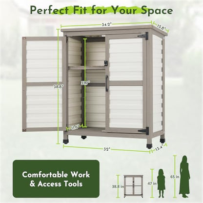 Small Outdoor Storage Cabinet with Shelf