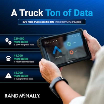 RANDTAB8 8 inch GPS Truck Navigator with Industry's Best Custom Trucking Routes