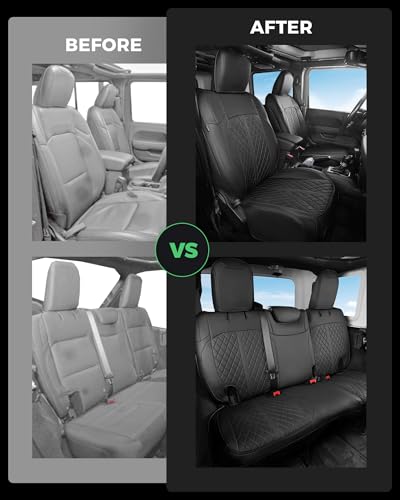 for Jeep Wrangler Leather Custom Car Seat Covers Full Set 4 Door