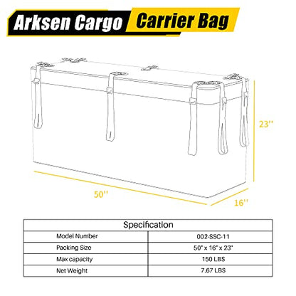 Hitch Cargo Carrier Bag for 19" x 53" Baskets Waterproof 10.75 Cubic Feet Large Capacity Luggage Storage