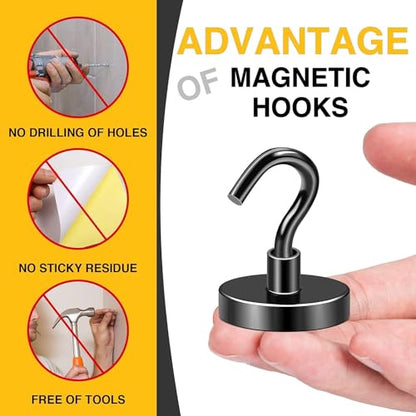 Magnetic Hooks 8pcs 120lbs Cruise Essentials 2026 Magnet Hook Black (8 Count)