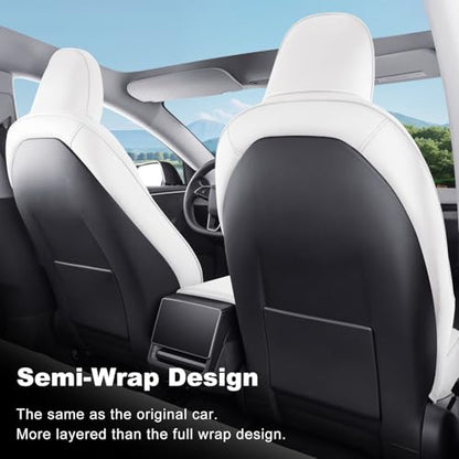 2024 Tesla Model 3 Highland Upgraded Car Seat Covers Nappa Leather Car Interior Airbag Compatible Cushion Cover Full Set Custom Fit Model 3 (9 Count)
