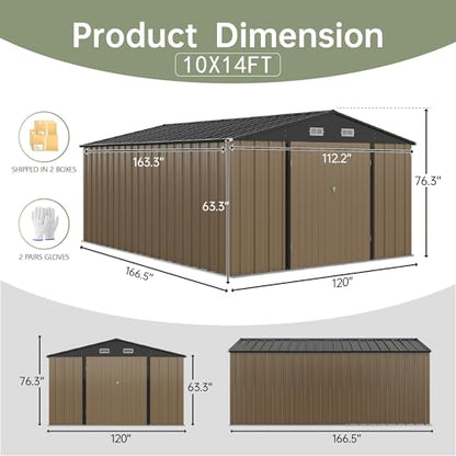 10x14 FT Outdoor Storage Shed