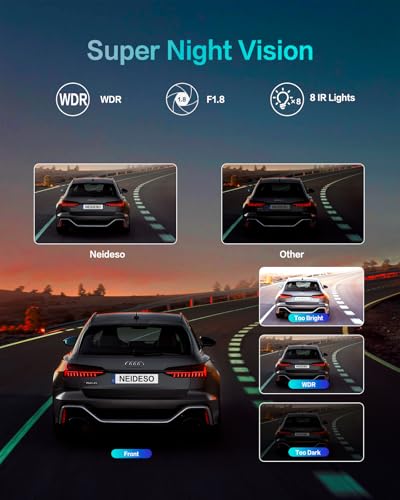 360° View 4K 2160P Dash Cam Front and Rear