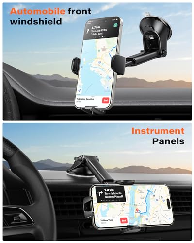 Suction Cup Car Phone Holder for Dashboard & Windshield