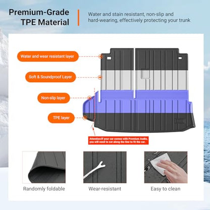 Cargo Mat with Backrest Mat Compatible with 14