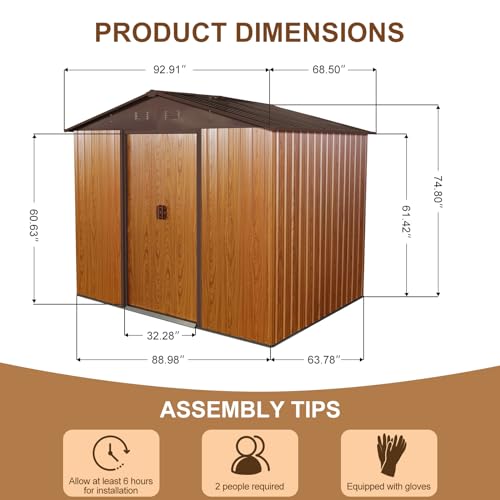 8x6 FT Outdoor Storage Shed