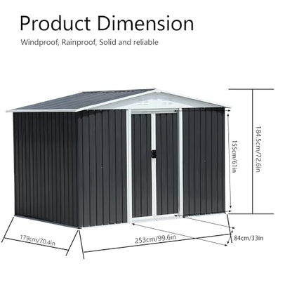 6x8 FT Outdoor Storage Shed