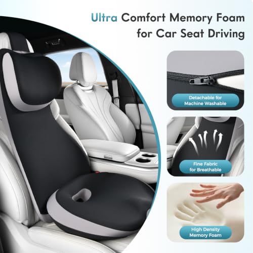 Memory Foam Car Seat Cushion with 2
