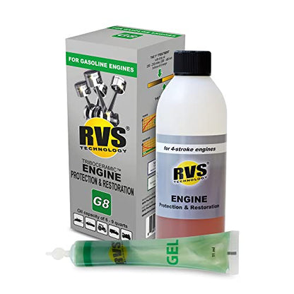 G8 Engine oil Treatment. for Gasoline Engines with an Motor Oil Capacity up to 9 quarts. Boost Power and Safely Restore and protect your Car