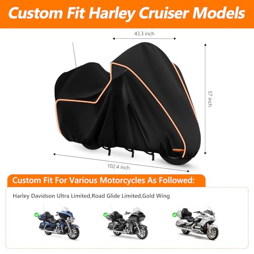 Motorcycle Cover for Harley Davidson Ultra Limited withTrunk Models