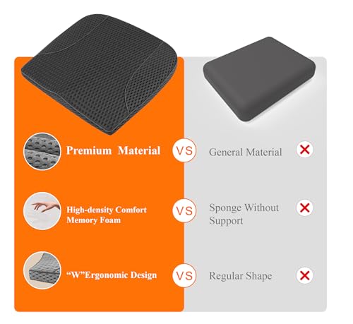 Memory Foam Car Seat Cushion for Driving Comfort and Office Use