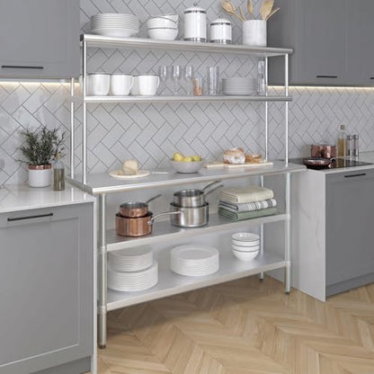 Stainless Steel Work Table with 2 Shelves