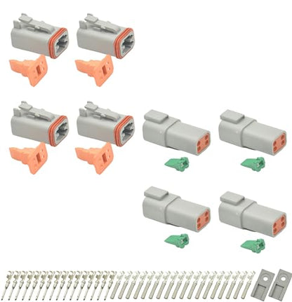 4 Sets 4 Pin DT Waterproof Connector Kit