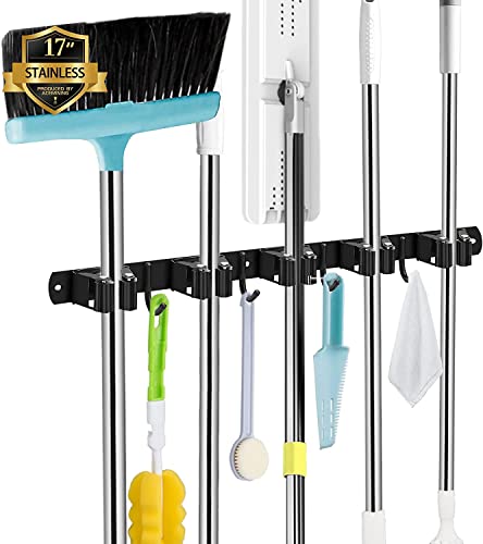 Black Broom Holder Wall Mount