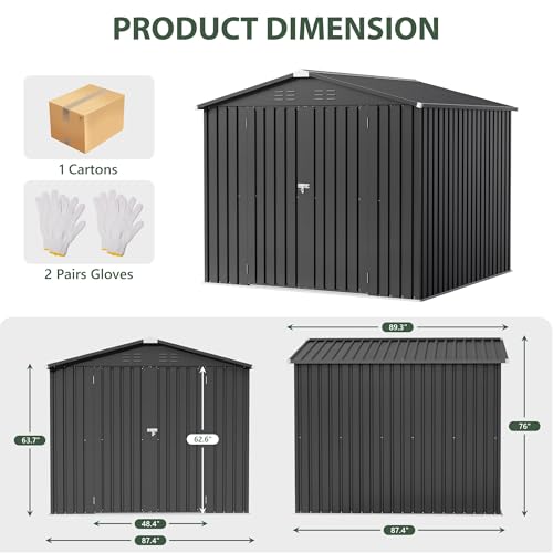 8x8 FT Outdoor Storage Shed