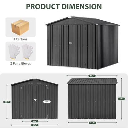 8x8 FT Outdoor Storage Shed