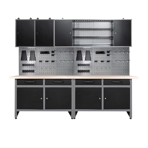 Garage Tool Storage Cabinet System with Workbench Desk (3 Count)