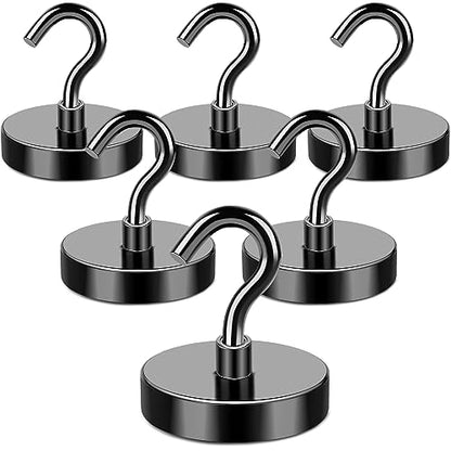 Magnetic Hooks Heavy Duty 170LB+ Strong Black Magnets Hook