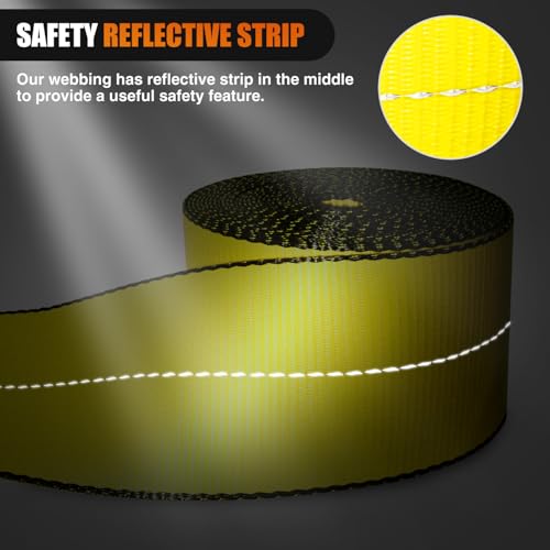 Truck Straps 4" x 30' Heavy Duty Tie Down with Flat Hooks (10 Count)