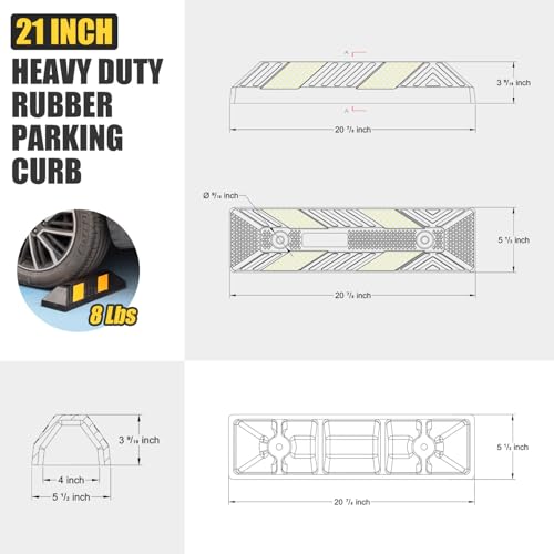 21" Heavy Duty Parking Curb for Parking Safety