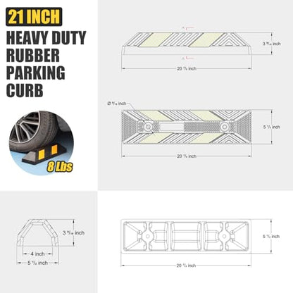 21" Heavy Duty Parking Curb for Parking Safety