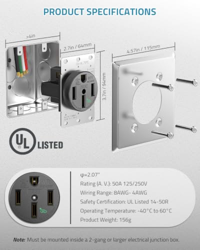 50 Amp EV Charging Receptacle