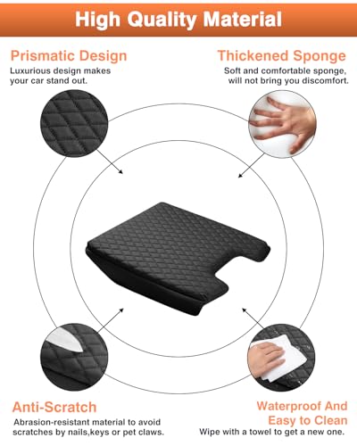 Custom for 2026 2025 Ford Expedition Platinum Center Console Cover Armrest Cover for Expedition Accessories Armrest Cushion Pad Leather Middle Console Cover Seat Box Protector Anti