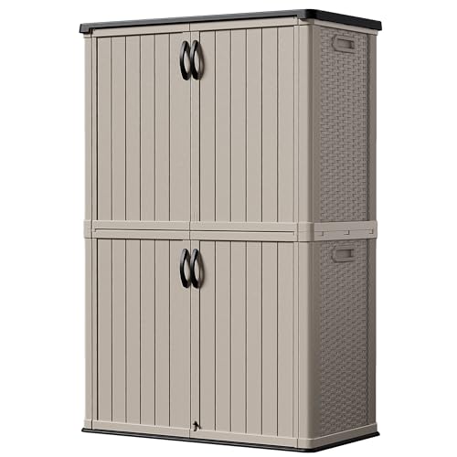 Outdoor Storage Cabinet 50 Cu Ft with Lockable Doors