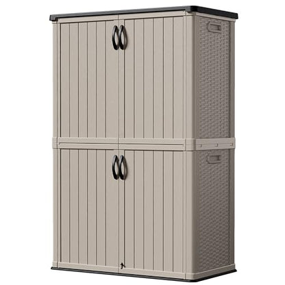 Outdoor Storage Cabinet 50 Cu Ft with Lockable Doors