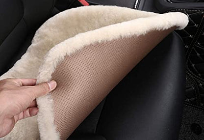 Green Genuine Sheepskin Car Seat Cover for Fuzzy Fur Wool Cushion