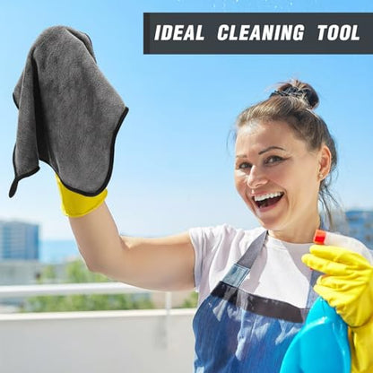 18 Pcs Gray Microfiber Towels (18 Count)
