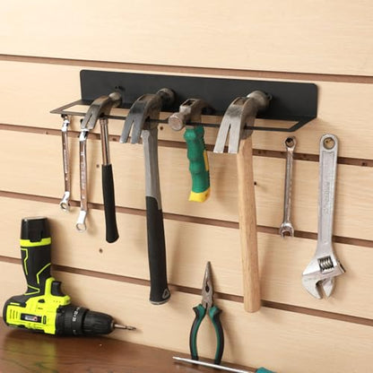 2 Pcs Metal Wall Mounted Hammer Rack Hand Tools Storage Rack Organizer Metal Hammer Holder for Garage Workshop Shed Home (2 Count)
