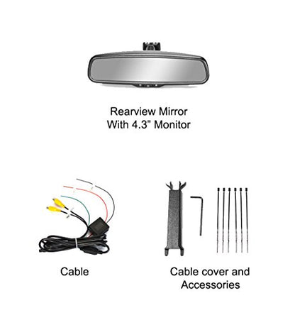 10.5" OEM Rear View Mirror with 4.3" LCD Screen + Compass & Temperature