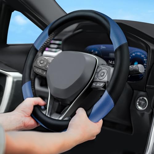 Soft Leather Steering Wheel Cover with Breathable Design and Anti
