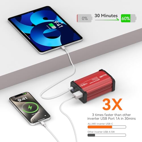 300W Car Power Inverter 12V DC to 110V AC Car Charging Adapter