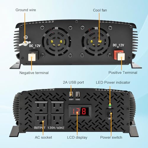 3500 Watt Power Inverter for Vehicles car Truck RV Solar