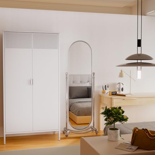 Metal Storage Cabinets Locker with Hanging Rod and Adjustable Shelves