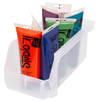 Medium Stackable Plastic Storage Bins (8 Count)