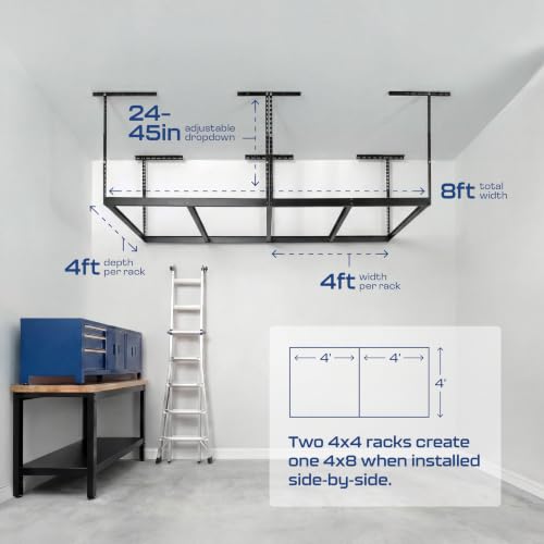 MonsterRax 4x8 Overhead Storage Rack Frame Kit