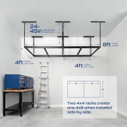 MonsterRax 4x8 Overhead Storage Rack Frame Kit